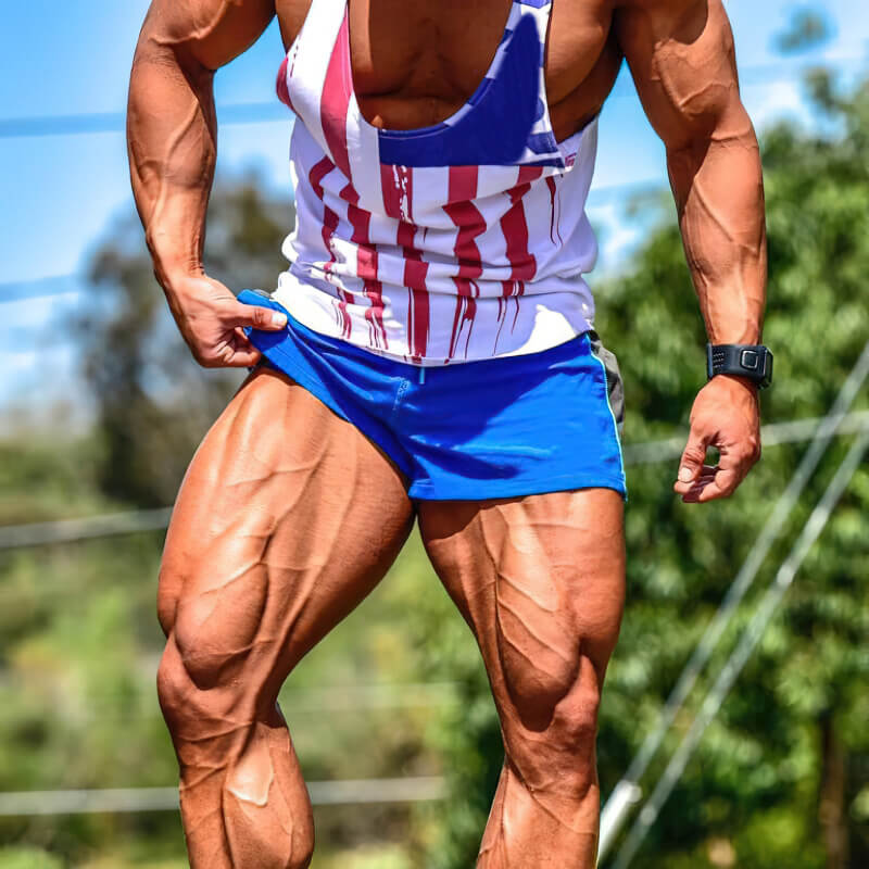 Man wearing Casual Training Drawstring Short Shorts, blue, with athletic physique; ideal for gym, boxing, running, SF0692.